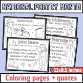 National poetry month coloring page|April national poetry 