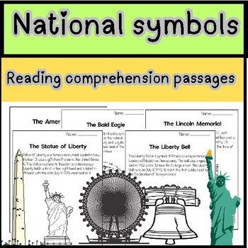 Preview of National symbols and monuments Reading comprehension passages