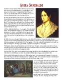 Nationalism: Anita Garibaldi Reading and Worksheet
