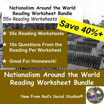 Preview of Nationalism Around the World Chapter Reading Worksheet Bundle **Editable**