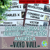Nationalism in Europe and Latin America Word Wall without 