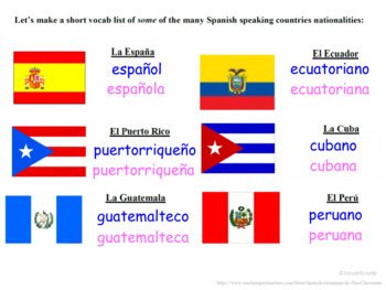 Nationalities in Spanish (Agreement, Using with SER): Spanish Quick Lesson