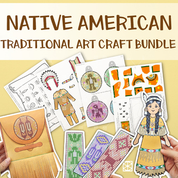 Preview of Native American Art Craft Set Traditional Beading Art, Medicine Bag, Paper Doll