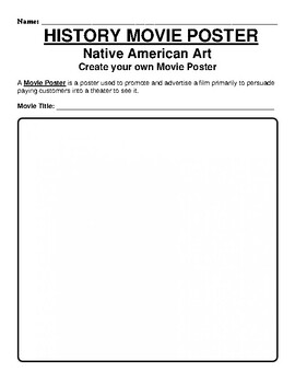 Preview of Native American Art "Movie Poster" WebQuest & Worksheet