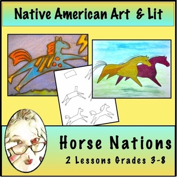 Preview of Native American Art Project: Horse Nations- Art & Literature Lesson