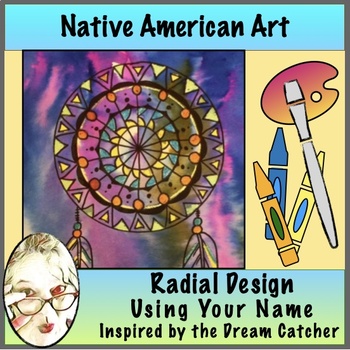 Preview of Native American Art Project:  Radial Design using your NAME!!