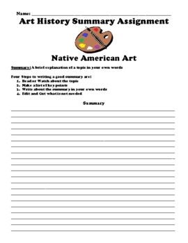 native american writing assignment