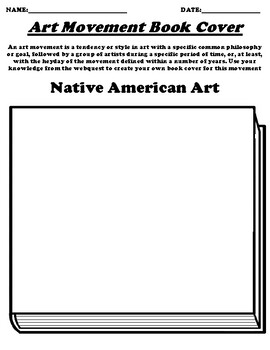 Preview of Native American Art Worksheet "Create your own Book Cover" & Webquest