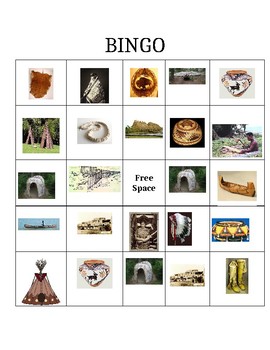 Preview of Native American Artifact Bingo Game