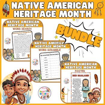 Preview of Native American BUNDLE Activities  / Poster / Word Search/ Word Scramble