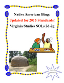Native American Bingo: Virginia Studies SOLs 2d-2g