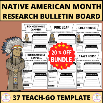Preview of Native American Biography Research Project, Colorful & Coloring Bundle