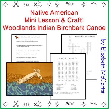 Preview of Native American Studies Mini Lesson & Craft: Woodlands Indian Birchbark Canoe