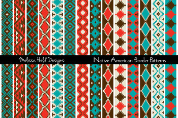 Preview of Native American Inspired                                 Border Patterns Clipart