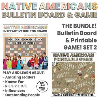 Preview of Native American Bulletin Board | Printable Game | Assessments | SET 2 | BUNDLE