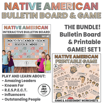 Preview of Native American Bulletin Board and Printable Trivia Game | SET 1 | BUNDLE