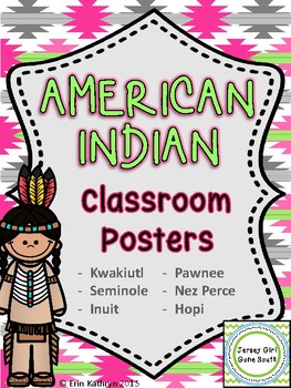 Preview of American Indian Classroom Posters - Hopi Inuit Kwakiutl Pawnee Native American