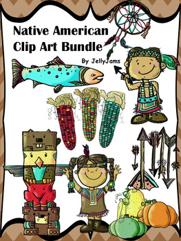 Preview of Native American Clip Art Bundle By JellyJams ~No Prep!
