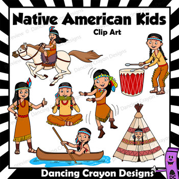 native american kid clipart of kids