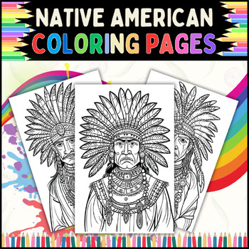 Preview of Native American Coloring Page for Kids: Native American Culture and History