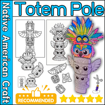 Preview of Native American Craft: Build your Own 3D Totem Pole,Craft Totem Pole Indigenous