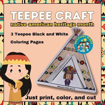 Preview of Native American Craft -Native American Heritage Month Craft - Teepee Craft