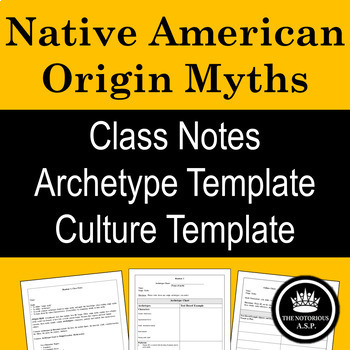 Preview of Native American Creation and Origin Myths: Notes & Graphic Organizers