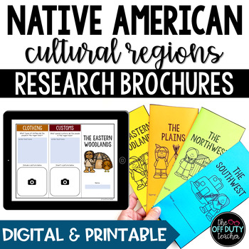 Preview of Native American Cultural Regions Digital and Printable Research Brochures