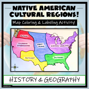 Preview of Native American Cultural Regions Map Activity- Label & Color Indigenous Regions!