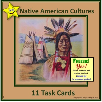 Preview of Native American Cultures Task Cards Distance Learning