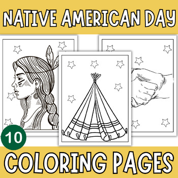 Preview of Native American Day Coloring Pages - Coloring Sheets / Native American