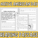 Native American Day Reading Comprehension Passage and Ques