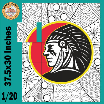 Preview of Native American Day coloring pages activities Collaborative Poster