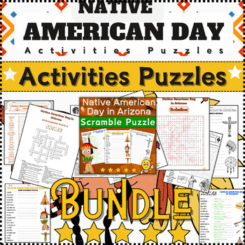 Preview of Native American Day in Arizona Activities: Word Scramble/Word Search/Crossword