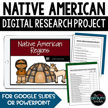 Preview of Native American Digital Research Project (PowerPoint, Google Slides)