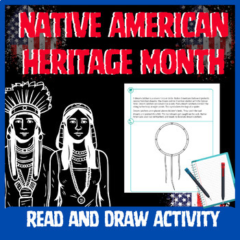 Preview of Native American Dream Catcher Read and Draw Activity | Native American Heritage