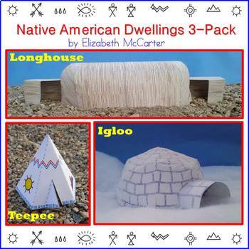 Preview of Native American Studies Craft: Dwellings 3-Pack (Pack #1) BUNDLE