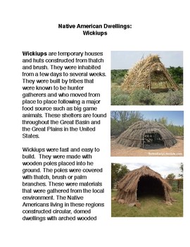 Preview of Native American Dwellings: Wickiups