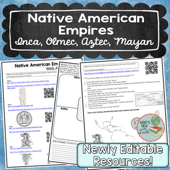 Preview of Native American Empires Lesson, Olmec, Inca, Aztec, and Mayan