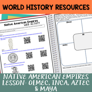 Preview of Native American Empires Comparison Lesson Olmec, Inca, Aztec, and Maya