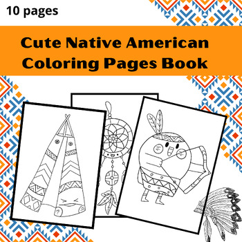 Preview of Native American Friends Coloring Book for Prek