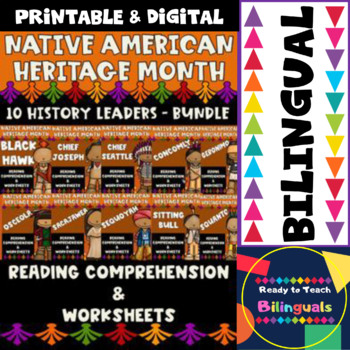 Preview of Native American Heritage - 10 History Leaders - Worksheets and Readings - Bundle