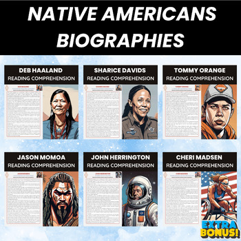 Preview of Native American Heritage Biographies Reading Comprehension Bundle