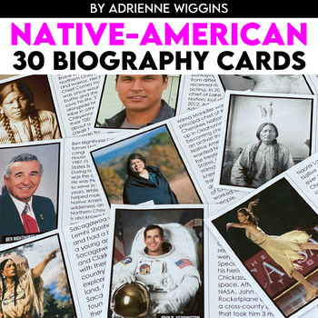Preview of Native American Heritage Biography Cards (Daily Routine)