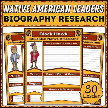 Preview of Native American Heritage Leaders Biography Research Projects | Lesson Plans