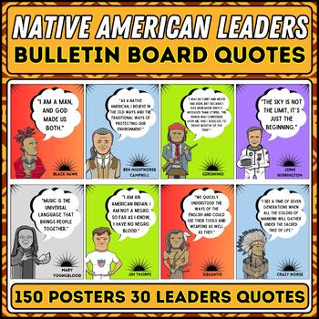 Preview of Native American Heritage Leaders Bulletin Board Quotes | Classroom Posters