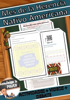 Preview of Native American Heritage Month Actividades + Debate + Videos (Spanish)