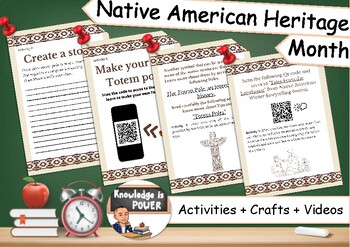Preview of Native American Heritage Month | Activities + Videos + Crafts