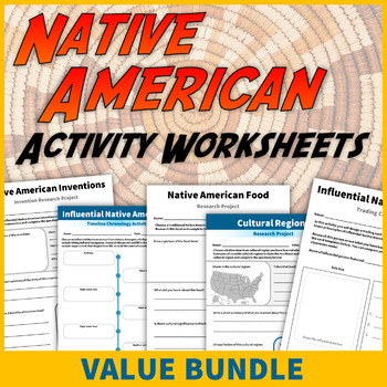 Preview of Native American Heritage Month Activities and Research Projects Value Bundle