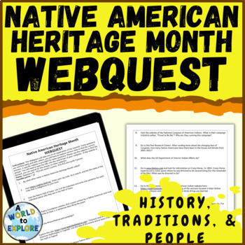 Preview of Native American Heritage Month Activity a Research WebQuest On History & Customs